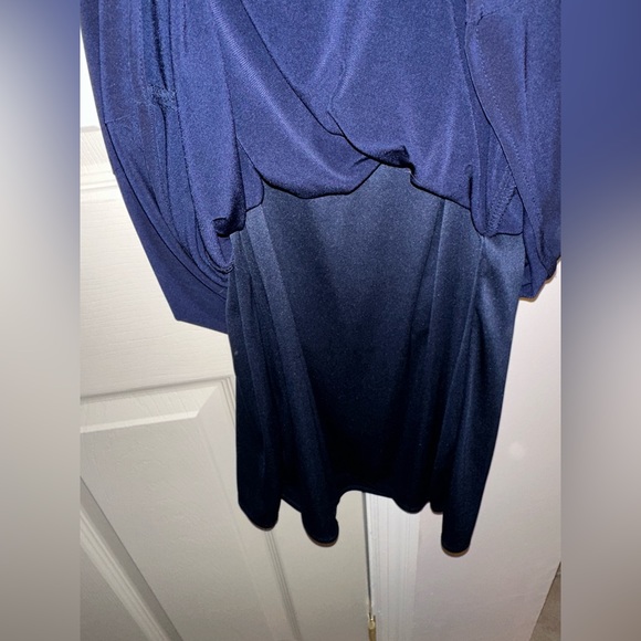 NWT Roz & Ali Ruched Navy sequined dress size 16 - Picture 7 of 8